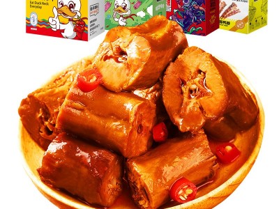 精武麻辣鸭脖450g卤味即食零食鸭脖子厂家休闲肉类网红零食批发图2